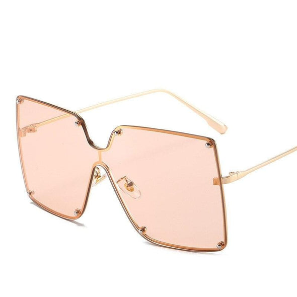 Fashion Square Sunglasses Women Designer  Trend New Alloy Frame Oversize Gradient Shades