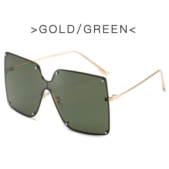 Fashion Square Sunglasses Women Designer  Trend New Alloy Frame Oversize Gradient Shades