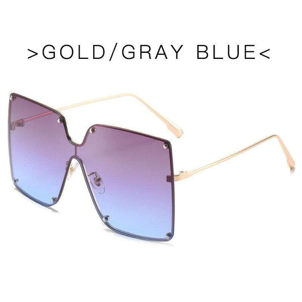 Fashion Square Sunglasses Women Designer  Trend New Alloy Frame Oversize Gradient Shades