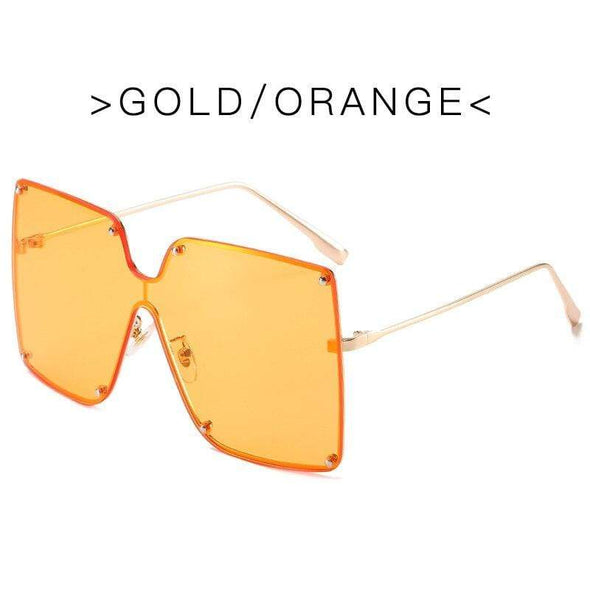 Fashion Square Sunglasses Women Designer  Trend New Alloy Frame Oversize Gradient Shades
