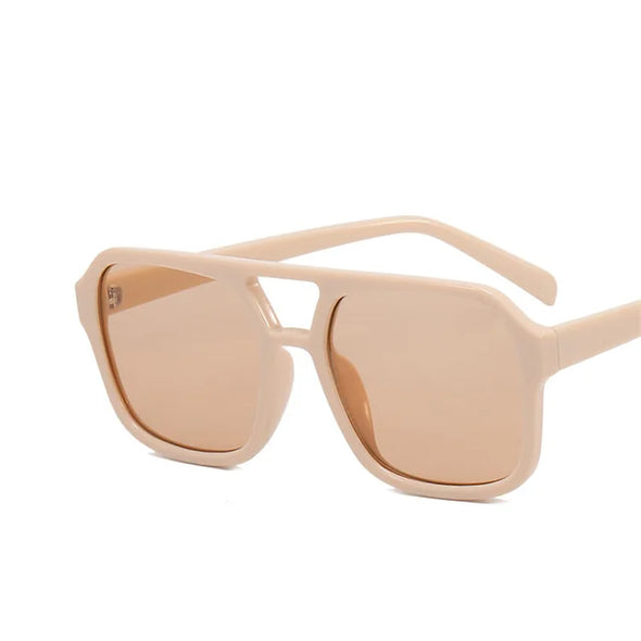 Fashion Square Sunglasses Women Vintage Frame Female Double Beam Sun Glasses Ocean Gradient Retro Designer Outdoor Oculos De Sol