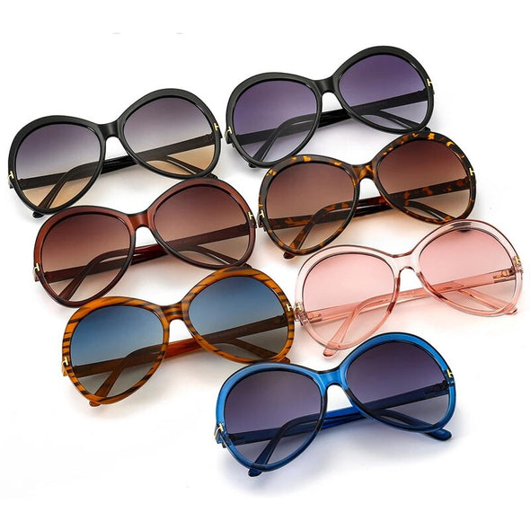 Fashion Vintage Oversized Round Sunglasses Trendy Retro Oval Sun Glasses For Woman Party UV400