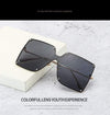 Fashion Square Sunglasses Women Designer  Trend New Alloy Frame Oversize Gradient Shades