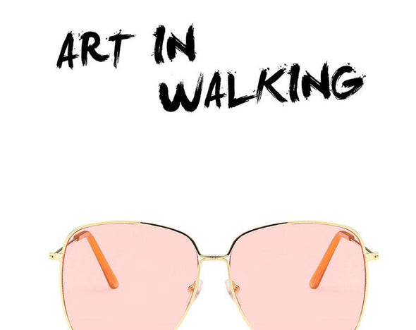 Fashion Metal Women Sunglasses Mirror Classic Large frame Retro Street Beat Glasses Travel Oculos De Sol UV400