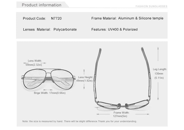 Men's Vintage Square Sunglasses Polarized UV400 Lens Eyewear Accessories Male Sun Glasses For Men