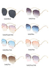 Oversized Brown Rimless Sunglasses Women Trendy Round Gradient Shades Glasses  Summer Female Sunglasses Oculos