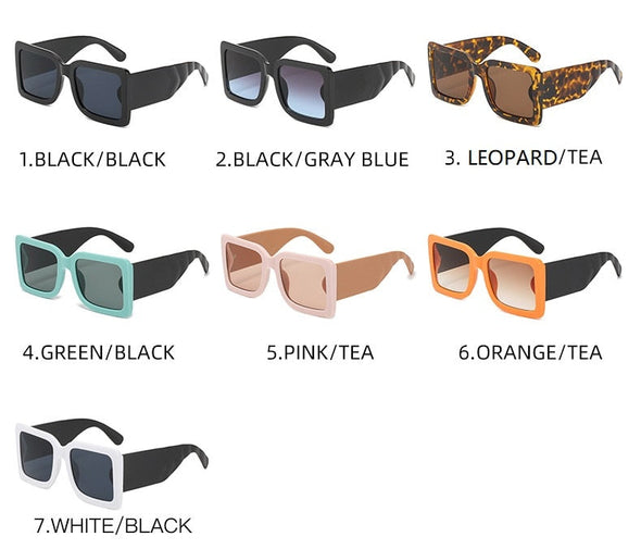 Oversized Square Sunglasses Vintage Designer Women Fashion Sun Glasses Black Big Shades UV400 Men Luxury Brand Female