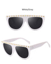 luxury Oversized diamond sunglasses Women fashion unique big frame Glasses Eyewear Clear lens Trend sunglasses lady Glasses