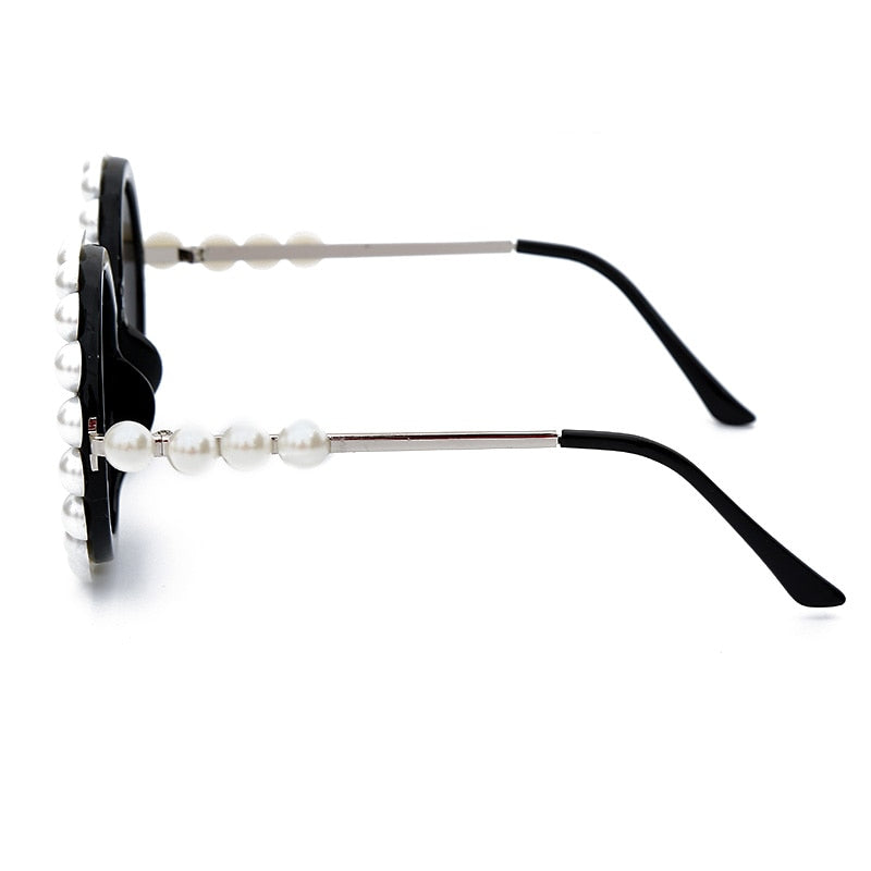 Pearl Round Sunglasses Women Small Frame Oval Vintage Sunglasses Luxu –  Jollynova
