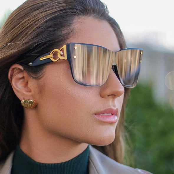 Brand Design Cat Eye Square Ladies Sunglasses Decorative Fashion Women's Shades