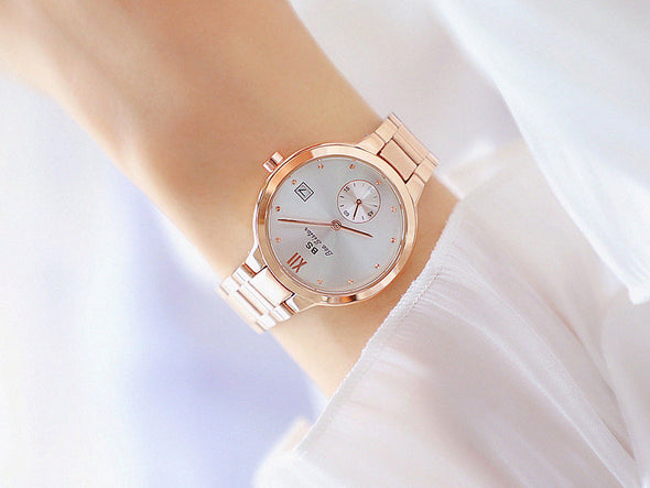 2022 Famous Brand Unique Stainless Steel Waterproof Gold Wrist Watches (with a ins Bracelet as gift)