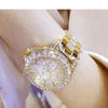 Quartz Diamond Luxury Wristwatch Fashion Crystal Jewelry Rose Gold Watch (with a ins Bracelet as gift)