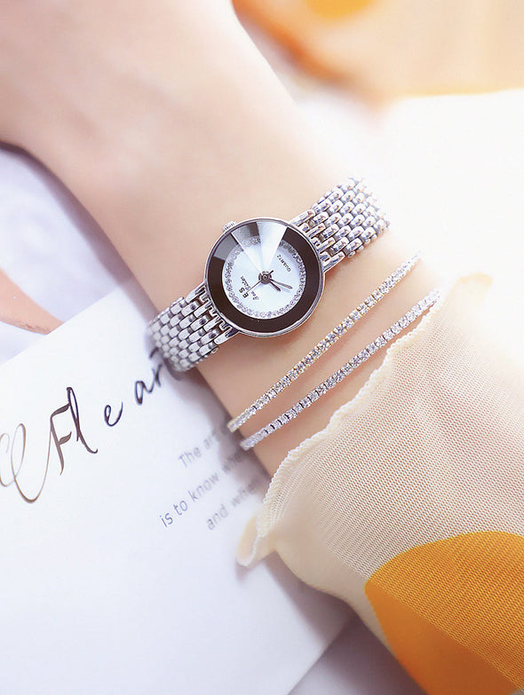 2022 New Fashion Quartz Wrist Watches Gold Diamond Crystal Watch (with a ins Bracelet as gift)