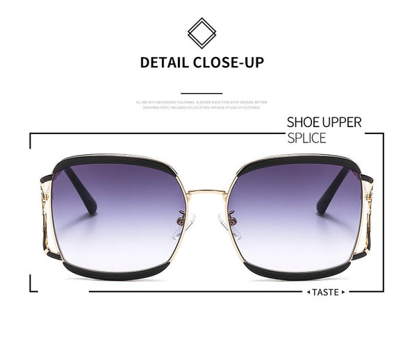 Brand Design Square Hollow Stripe Luxury Sunglasses Men Women Fashion Shades UV400 Vintage Glasses