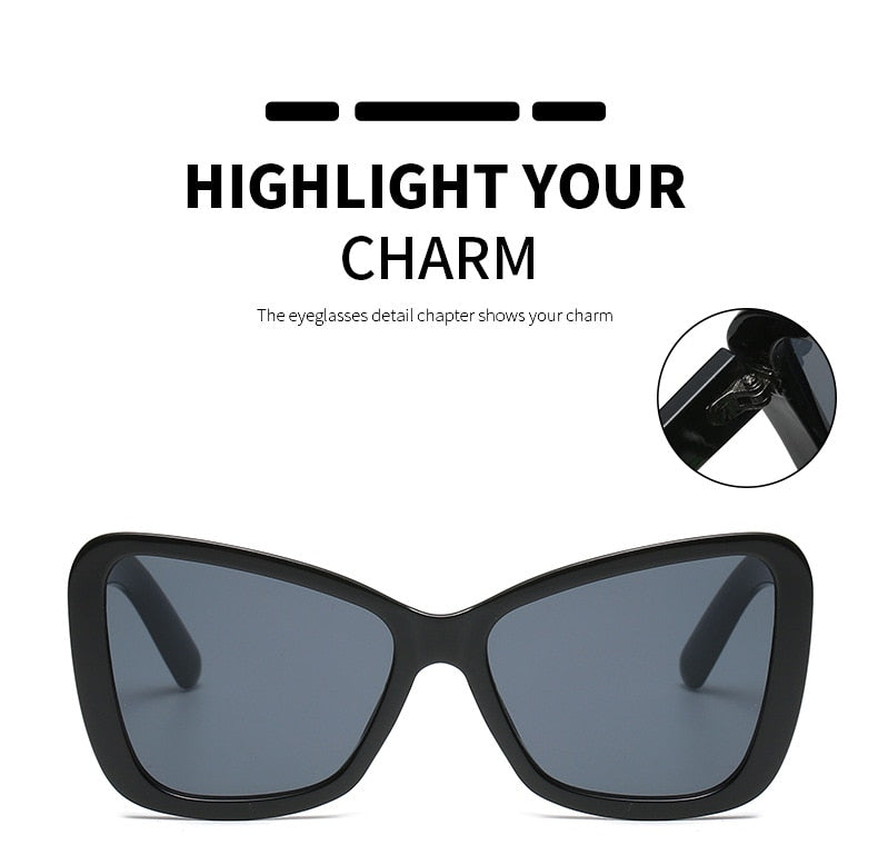Oversized Cat Eye Sunglasses Women Fashion Vintage Butterfly Shades Br –  Jollynova
