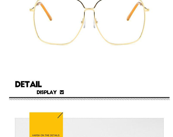 Fashion Metal Women Sunglasses Mirror Classic Large frame Retro Street Beat Glasses Travel Oculos De Sol UV400