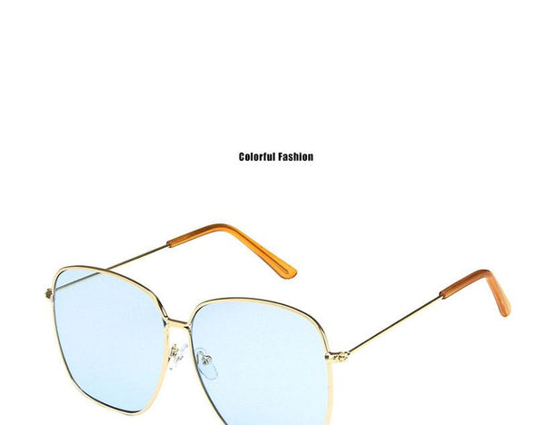 Fashion Metal Women Sunglasses Mirror Classic Large frame Retro Street Beat Glasses Travel Oculos De Sol UV400