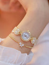 Quartz Gold Fashion Wrist Watches Diamond Stainless Steel Wtach (with a ins Bracelet as gift)