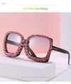 Vintage Oversized Square Colorful Diamond Sunglasses Women Luxury Crystal Fashion Sun Glasses For Female Rhinestone UV400