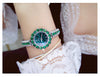 2022 Small Dial Diamond Elegant  Wristwatches Dress Green Watch (with a ins Bracelet as gift)