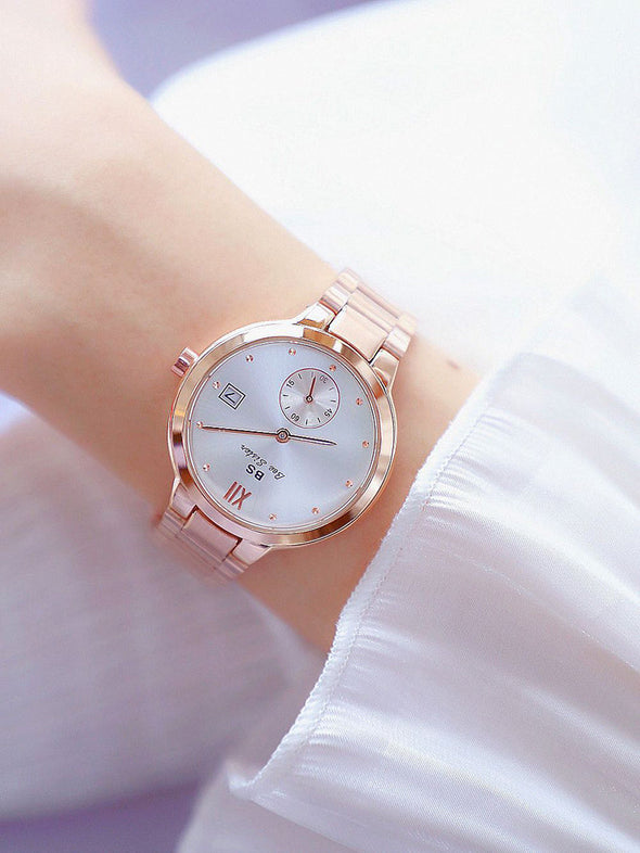 2022 Famous Brand Unique Stainless Steel Waterproof Gold Wrist Watches (with a ins Bracelet as gift)