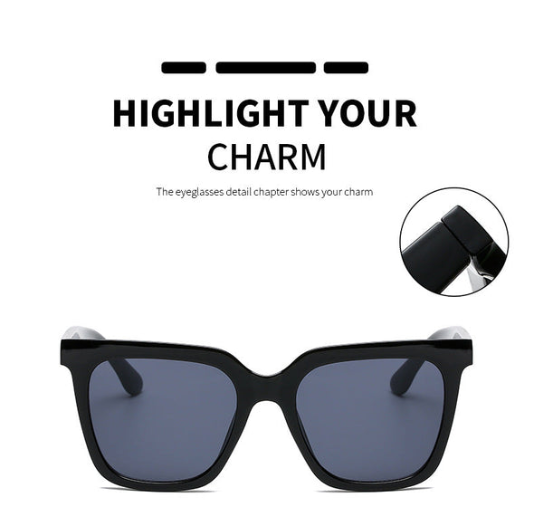 Simple Big Frame Square Sunglasses Men and Women Trend Photo Sunglasses Hot Vacation Sunglasses for Young Girl