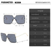Fashion Square Sunglasses Women Designer  Trend New Alloy Frame Oversize Gradient Shades