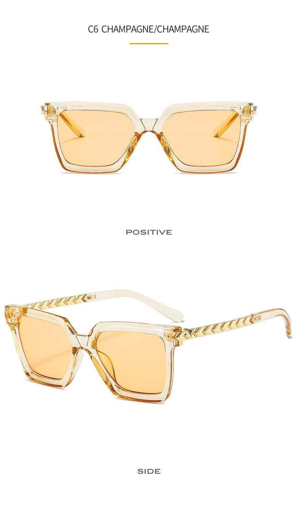 New Fashion Cat Eye Sunglasses Women Men Leopard Black Gradient Lens Metal Luxury Frame Brand Designer Square Sunglasses