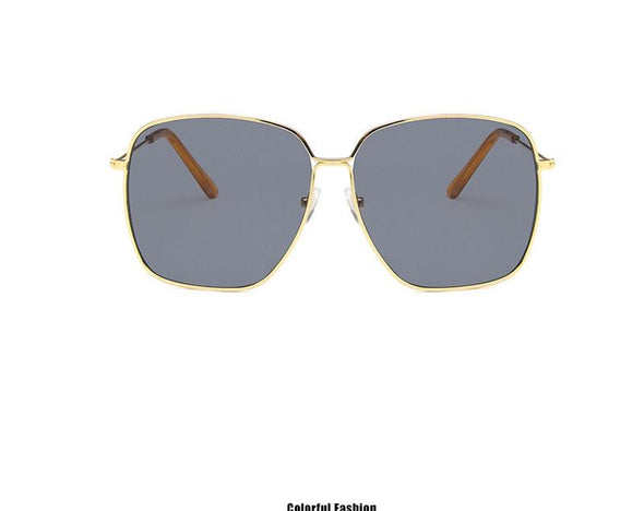 Fashion Metal Women Sunglasses Mirror Classic Large frame Retro Street Beat Glasses Travel Oculos De Sol UV400