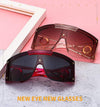 New Luxury Brand One Piece Oversized Sunglasses For Women Vintage Arched Square Sun Glasses Men Wide Leg Rimless Eyewear