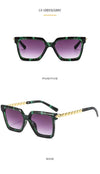 New Fashion Cat Eye Sunglasses Women Men Leopard Black Gradient Lens Metal Luxury Frame Brand Designer Square Sunglasses