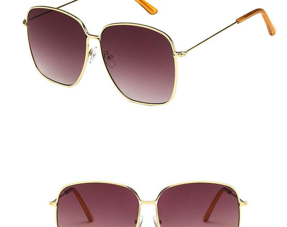 Fashion Metal Women Sunglasses Mirror Classic Large frame Retro Street Beat Glasses Travel Oculos De Sol UV400