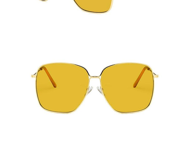 Fashion Metal Women Sunglasses Mirror Classic Large frame Retro Street Beat Glasses Travel Oculos De Sol UV400