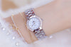 Women Luxury Brand Dress Silver Gold Quartz Watches (with a ins Bracelet as gift)