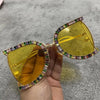 Luxury Half Frame Brand Designer Glasses Women Square Pearl Sunglasses for Female Rhinestone Oversized Eyewear Ladies