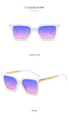 New Fashion Cat Eye Sunglasses Women Men Leopard Black Gradient Lens Metal Luxury Frame Brand Designer Square Sunglasses