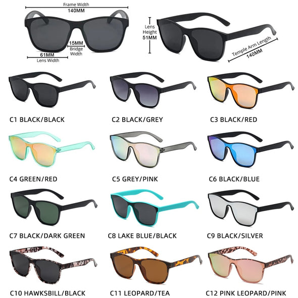 2023 New Square Polarized Sunglasses Men Women Fashion Square Male Sun Glasses Brand Design One-piece Lens Shades UV400
