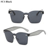 Candy Color Cat Eye Sunglasses Women Clear Lens Big Frame Shades Acetate Eyewear Ladies One Piece  Sexy Sun Glasses Female