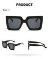 Vintage Oversized Square Sunglasses Women Brand Designer Luxury Retro Black Frame Sun Glasses Female UV400 Shades