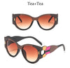 New Trend Individual Character Sunglasses Women Elegant High Quality Big Frame Designer Cat Eye Glasses Female Lady