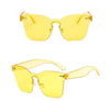 Candy Color Cat Eye Sunglasses Women Clear Lens Big Frame Shades Acetate Eyewear Ladies One Piece  Sexy Sun Glasses Female