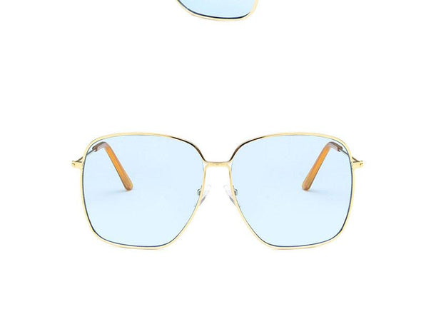 Fashion Metal Women Sunglasses Mirror Classic Large frame Retro Street Beat Glasses Travel Oculos De Sol UV400