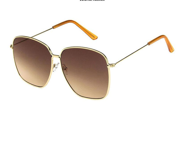 Fashion Metal Women Sunglasses Mirror Classic Large frame Retro Street Beat Glasses Travel Oculos De Sol UV400