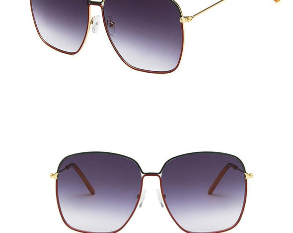 Fashion Metal Women Sunglasses Mirror Classic Large frame Retro Street Beat Glasses Travel Oculos De Sol UV400