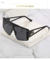 Vintage Rimless Oversize Shield Sunglasses For Women Square Sun Glasses Female Purple Shades