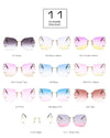 Fashion Women Rimless Sunglasses Gradient Glasses UV400