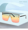 Oversize Gradient Sunglasses Women Rimless Square Big Frame Shield Sunglasses