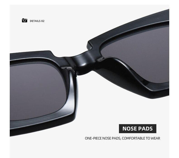 Blue Red Square Sunglasses  Fashion Women's Vintage Shades