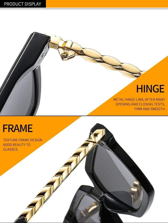 New Fashion Cat Eye Sunglasses Women Men Leopard Black Gradient Lens Metal Luxury Frame Brand Designer Square Sunglasses