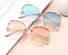 Oversized Brown Rimless Sunglasses Women Trendy Round Gradient Shades Glasses  Summer Female Sunglasses Oculos